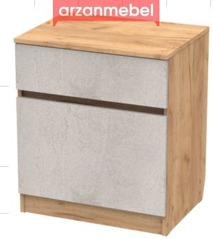 Тумба прихожая "Бентон" 1 ящик 1 створка (Бетон/Дуб крафт золотой)